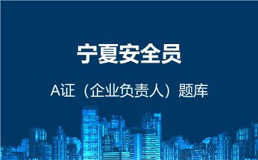 2026年宁夏安全员-A证(企业负责人)题库-建筑安全员