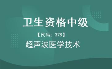 2026年卫生资格中级《【代码：378】超声波医学技术》题库