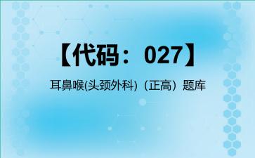 2026年【代码：027】耳鼻喉(头颈外科)（正高）题库