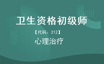 2026年卫生资格初级师《【代码：212】心理治疗》题库