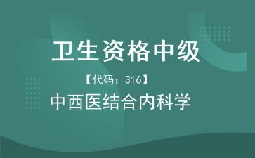 2026年卫生资格中级《【代码:316】中西医结合内科学》题库