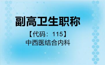 副高卫生职称代码115中西医结合内科